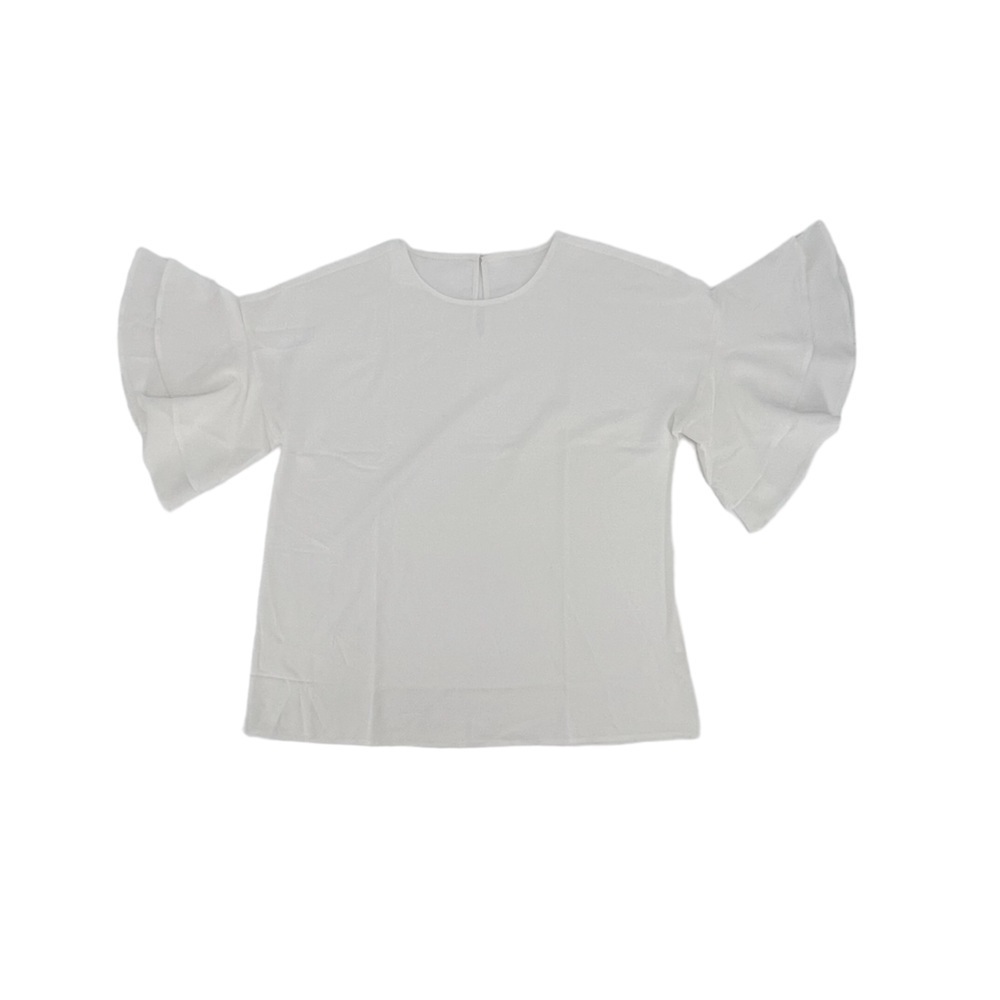 White Short Bell Sleeve Blouse Size Large Women’s